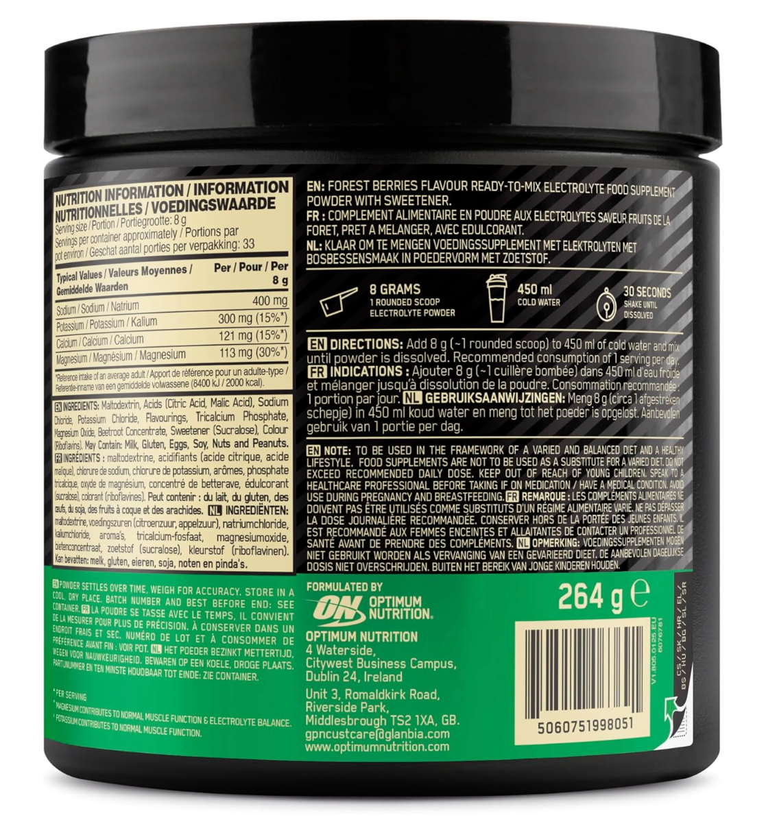 Optimum Nutrition Electrolyte Powder 264g - Image 2